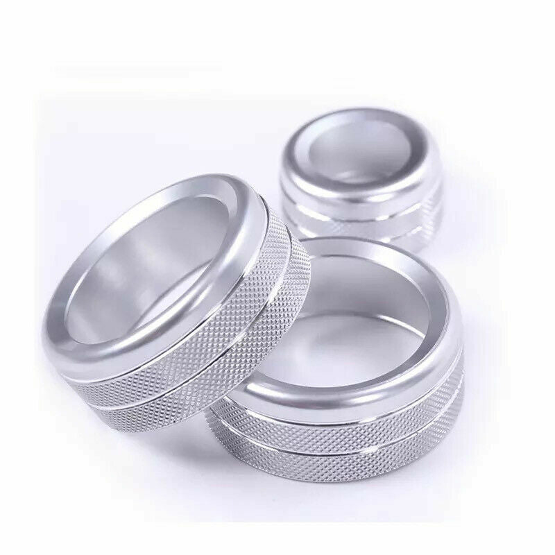 Passend für 3x BMW F20 F21 F30 F31 F80 F32 F82 F36 Silber Alu Radio Regler Knopf