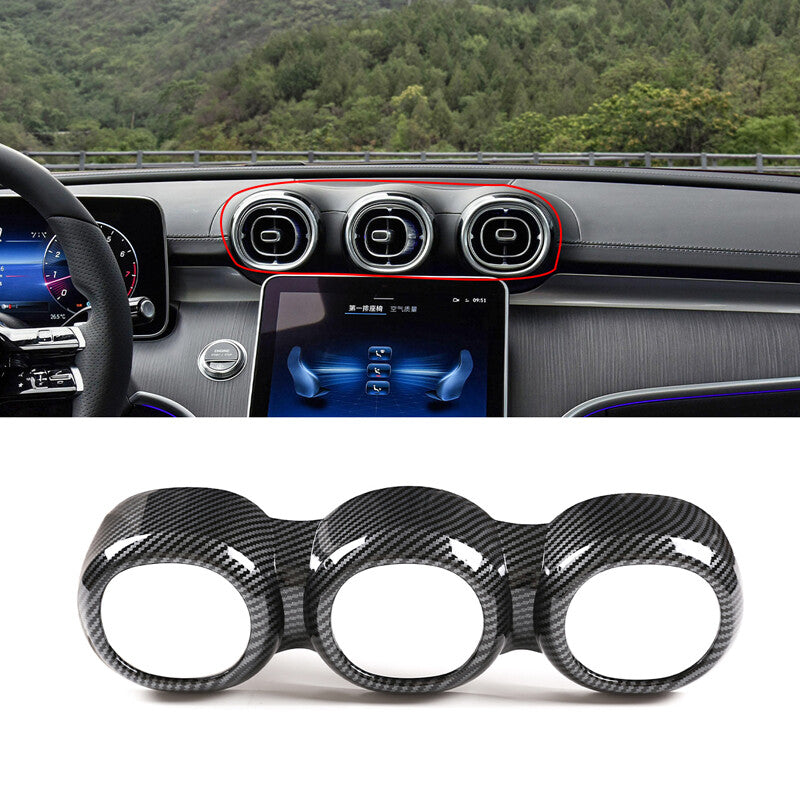 Passend für Mercedes C Klasse W206 Lüftung Blenden Abdeckung Rahmen Carbon