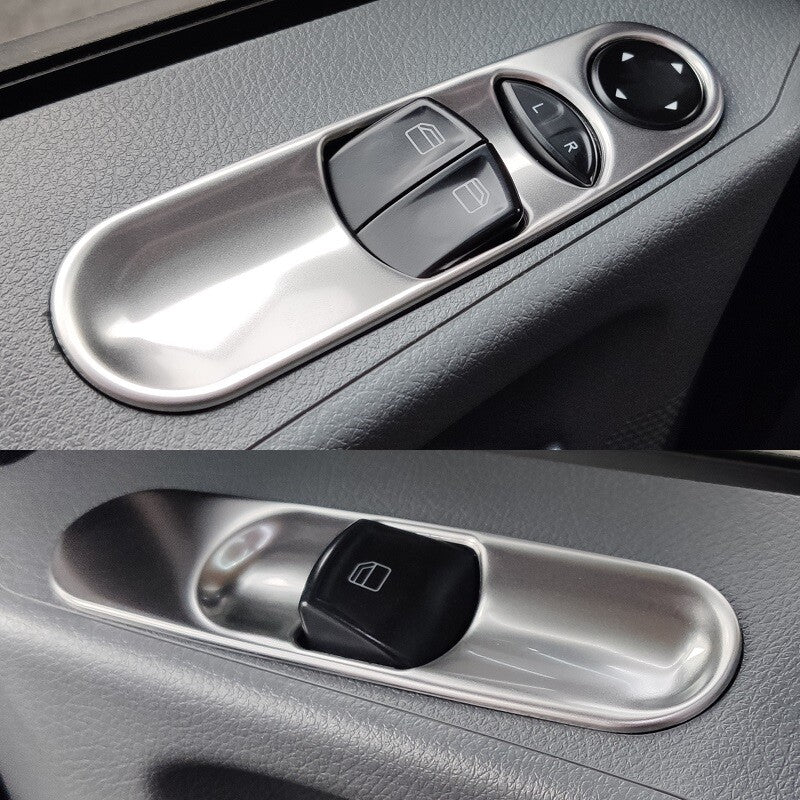 Passend für Mercedes Viano Vito V Fensterheber Blenden Abdeckung Rahmen Silber