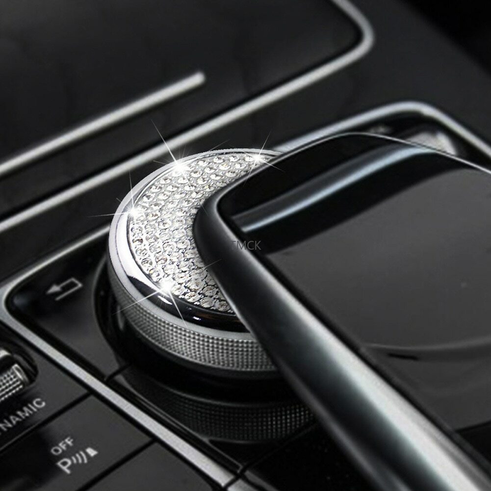 Passend für Mercedes C E GLC Strass Glitzer Command Knopf Regler Blende