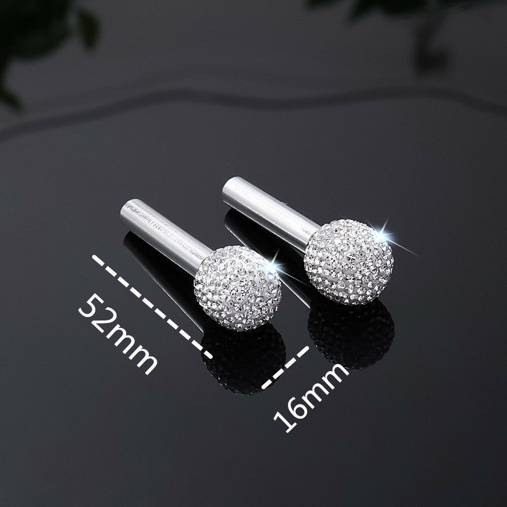 Passend für 2x Universal Türpins Silber Glitzer Strass Glätzend Blende Aufwertung Interieur