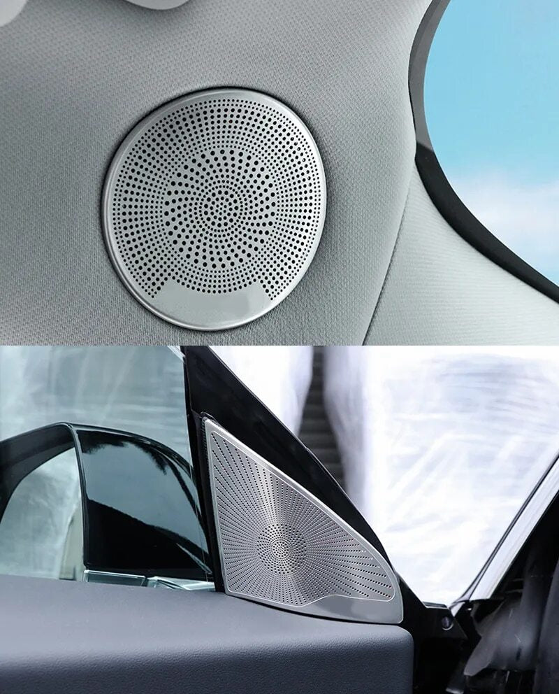 Passend für TESLA Model 3 2021 Lautsprecher Blende Zierblende Abdeckung Silber