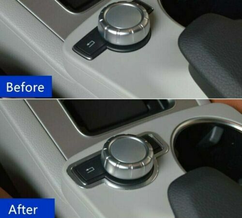 Passend für Mercedes W212 180 200 260 320 Multimediaknopf Rahmen Blende Aluminium