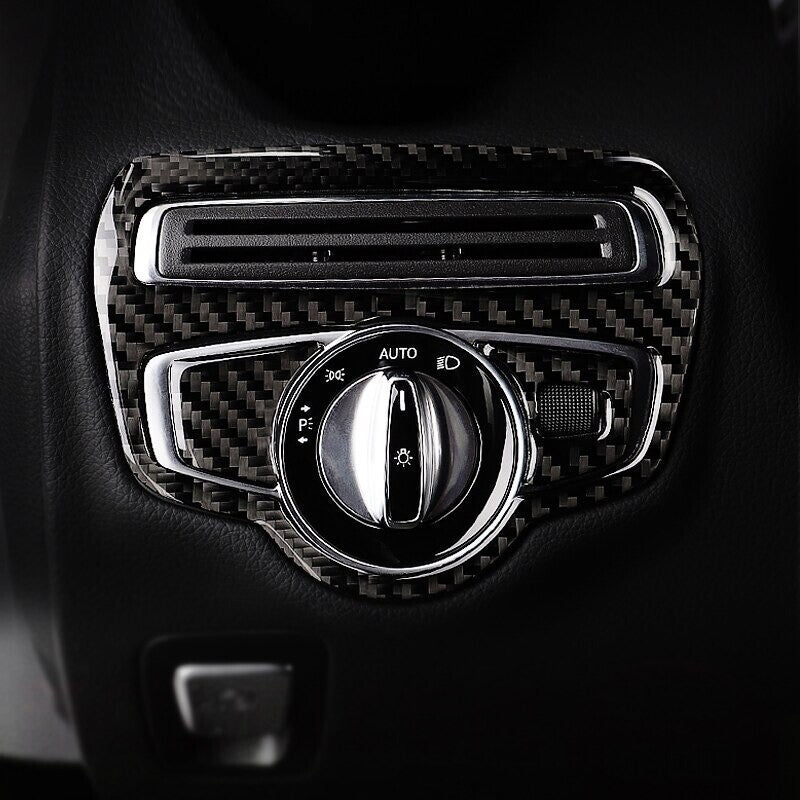 Passend für Mercedes W205 C180 C200 C260 GLC Lichtschalter Rahmen Blende Carbon