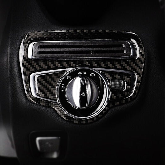 Passend für Mercedes W205 C180 C200 C260 GLC Lichtschalter Rahmen Blende Carbon