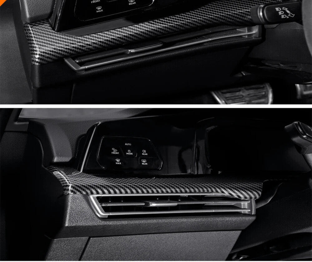 Passend für VW Golf 8 Armaturenbrett Blenden Carbon Mittelkonsole