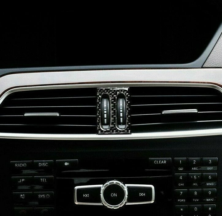 Passend für Mercedes Benz C Klasse W204 Klimaregler Klimaanlage Blende Rahmen Carbon Faser