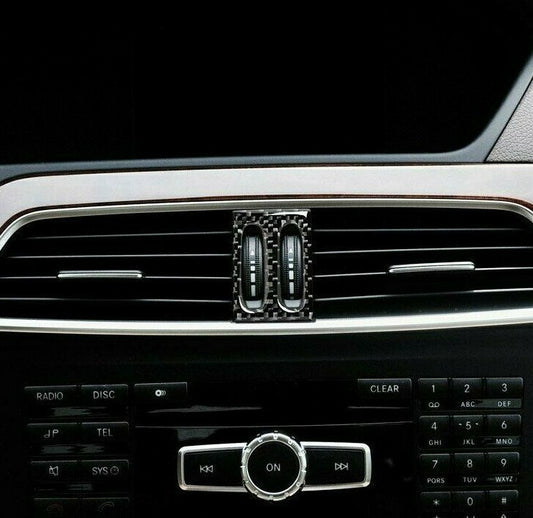 Passend für Mercedes Benz C Klasse W204 Klimaregler Klimaanlage Blende Rahmen Carbon Faser