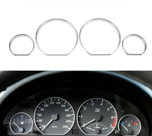 Passend für BMW E46 Tachoringe Zierringe Tacho Zierblenden Blenden Rahmen