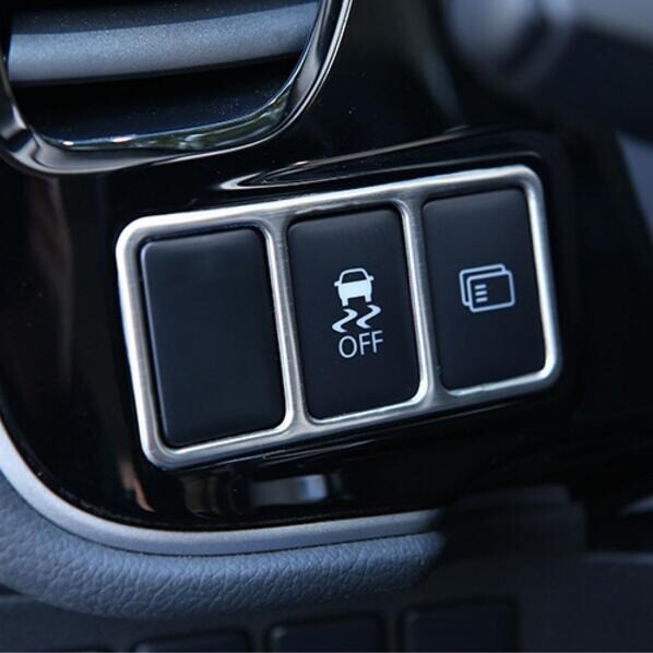 Passend für Mitsubishi Outlander Edelstahl Blende Abdeckung Knöpfe Buttons