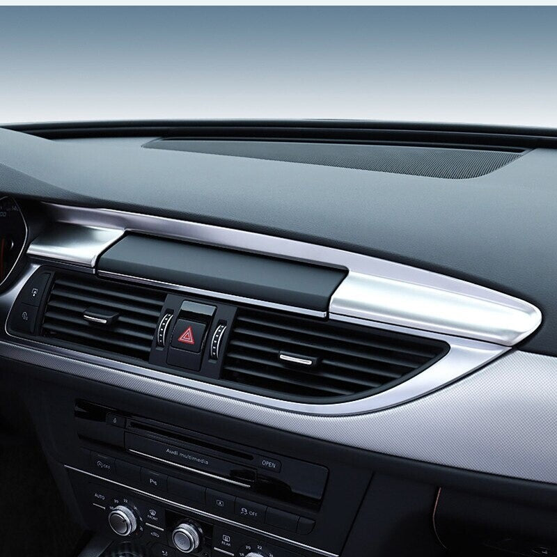 Passend für Audi A6 C7 A7 2012-2018 Radio Navi Zierrahmen Blenden Set Edelstahl
