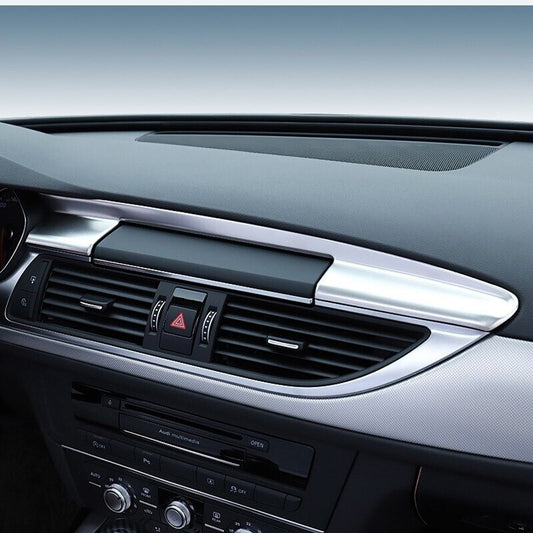 Passend für Audi A6 C7 A7 2012-2018 Radio Navi Zierrahmen Blenden Set Edelstahl