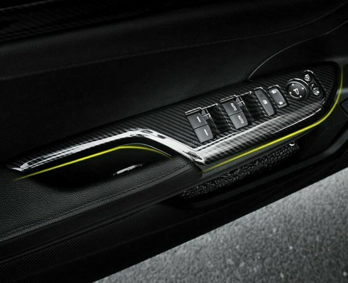 Passend für Honda Civic Carbon Fensterheber Blende Schutz Tasten Armlehne Cover