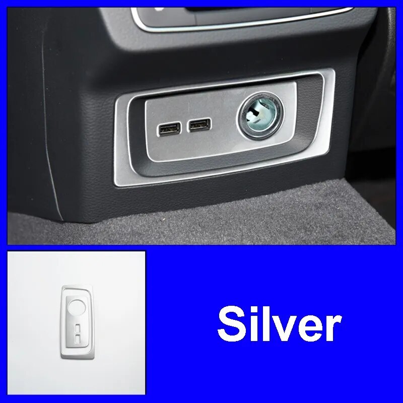 Passend für Audi Q5 2018-21 USB Blende Abdeckung Rahmen Silber