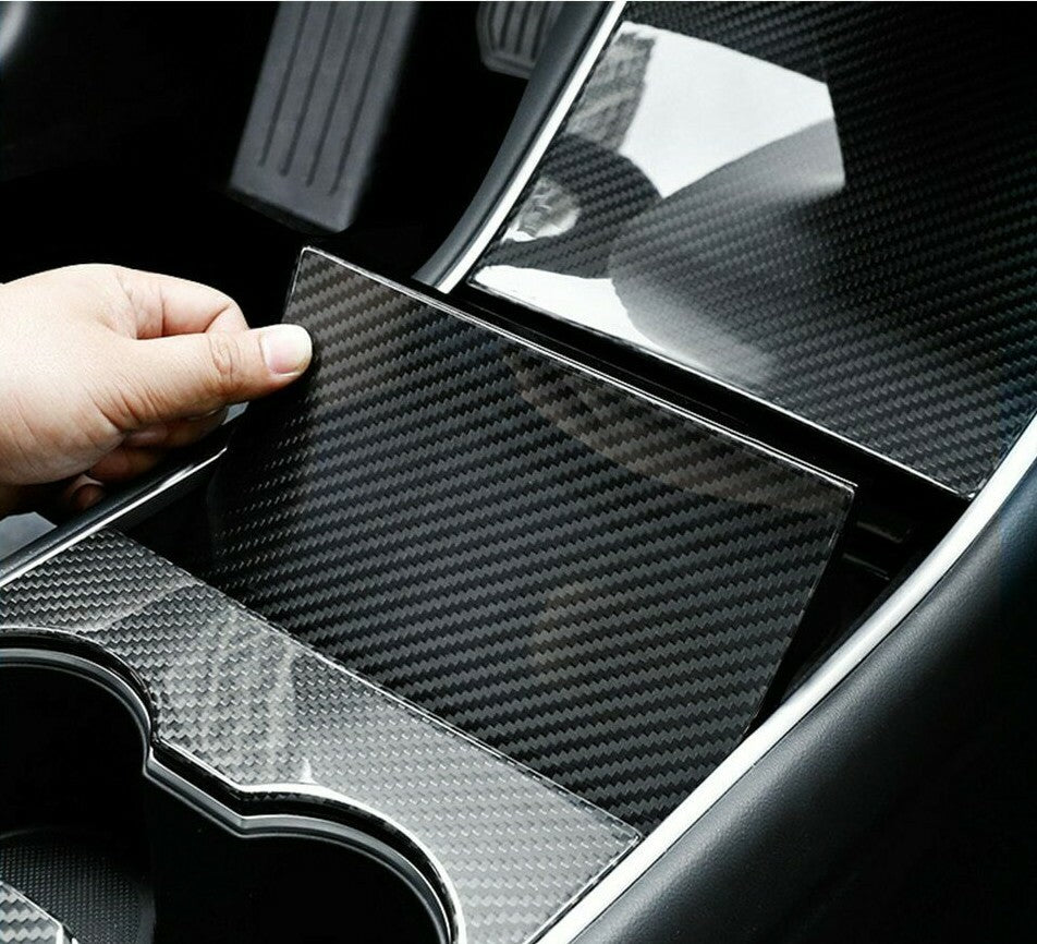 Passend für Tesla Model 3 Mittelkonsole Carbon Abdeckung Cover Rahmen Schutz