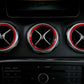 Passend für 5x Mercedes Lüftungsringe Zierringe Blenden Rot A W176 B W246 CLA C117 GLA X157