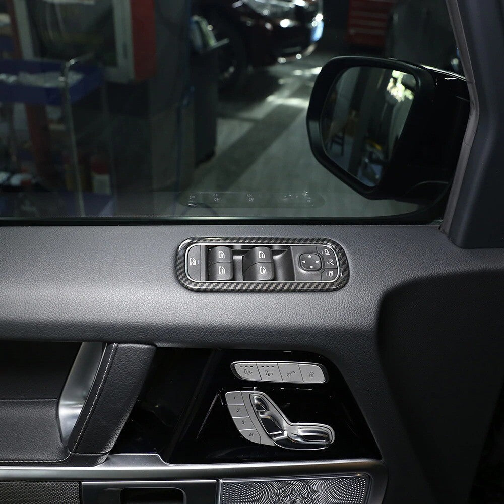 Passend für Mercedes G Wagon W463 Carbon Fensterheber Schutz Schalter Blende