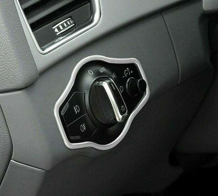 Passend für Edelstahl Licht Lichtschalter Rahmen Blende Schutz Passend Für Audi A4 A5 Q5 B8