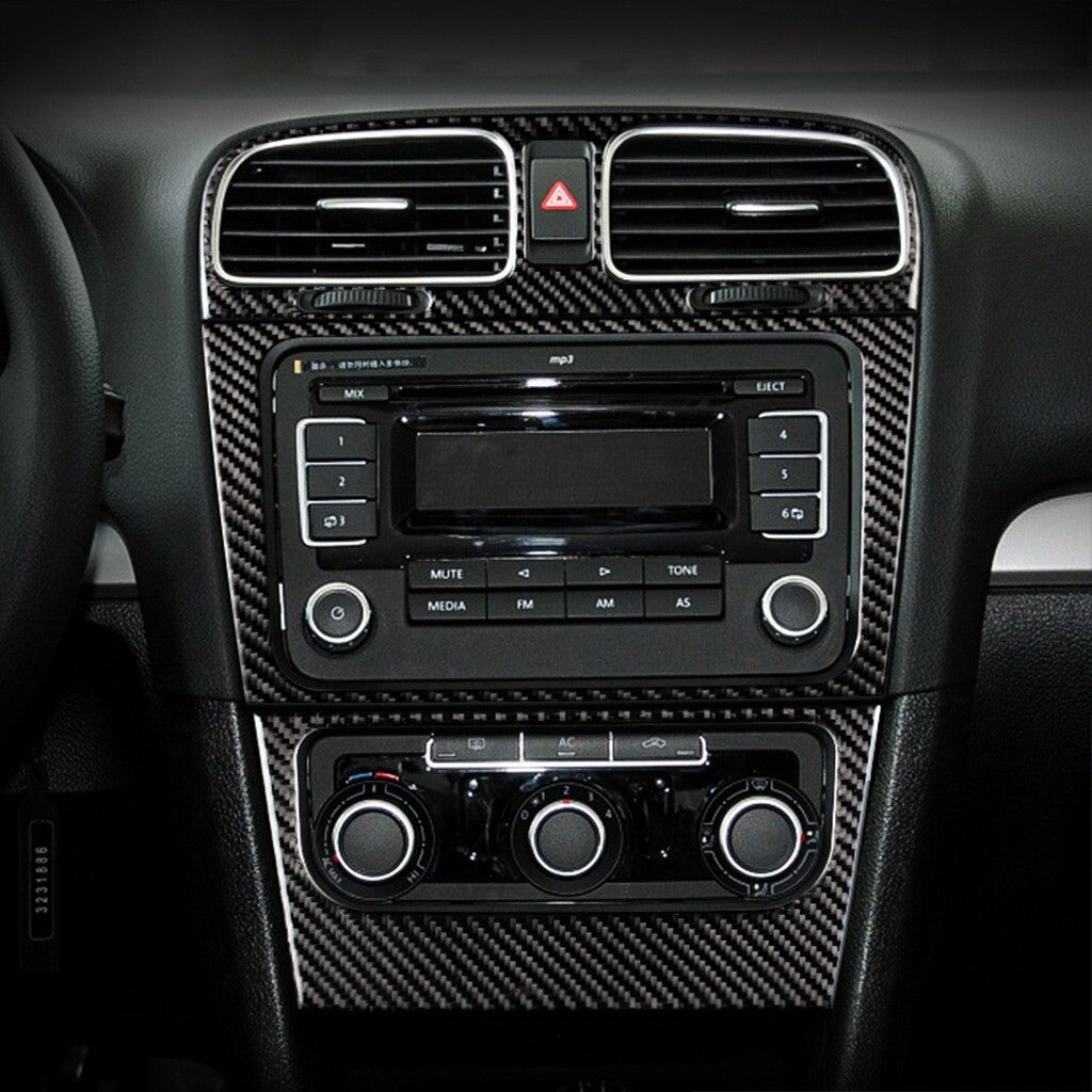 Passend für VW Golf 6 MK6 Mittelkonsole Radio Display Blende Carbon Cover 3 tlg.