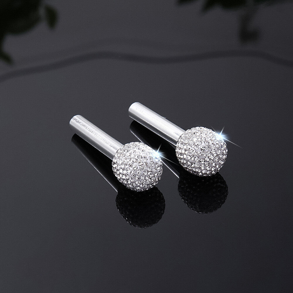 Passend für 2x Universal Türpins Silber Glitzer Strass Glätzend Blende Aufwertung Interieur