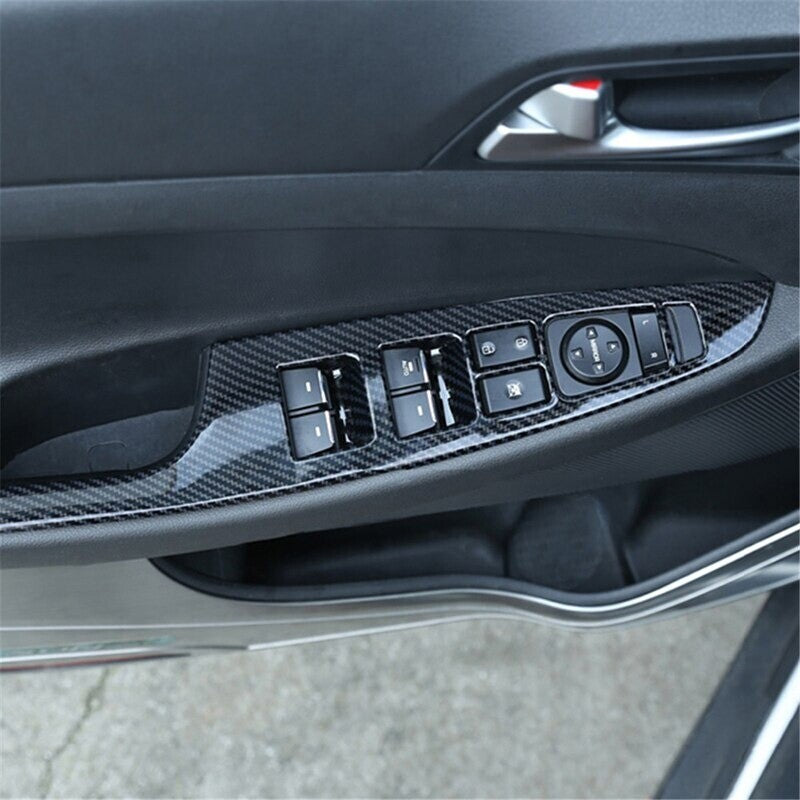 Passend für Hyundai Tucson Fensterheber in Carbon Optik Mittelkonsole Tuning