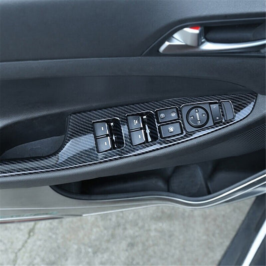 Passend für Hyundai Tucson Fensterheber in Carbon Optik Mittelkonsole Tuning