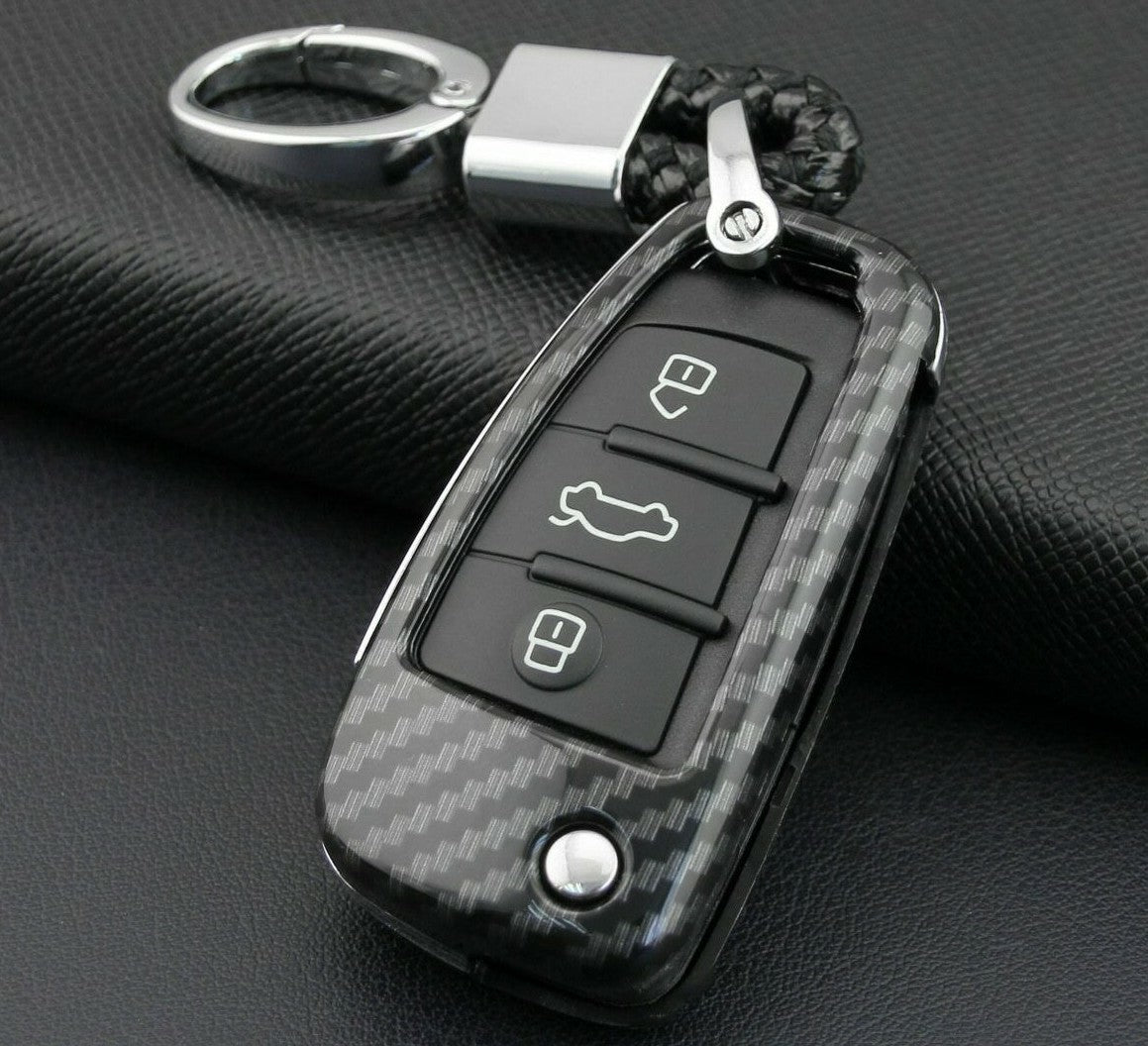 Passend für Audi A1 A3 Q3 Q7 TT Carbon Schlüssel Cover Hülle