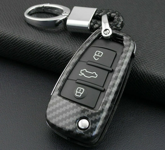 Passend für Audi A1 A3 Q3 Q7 TT Carbon Schlüssel Cover Hülle