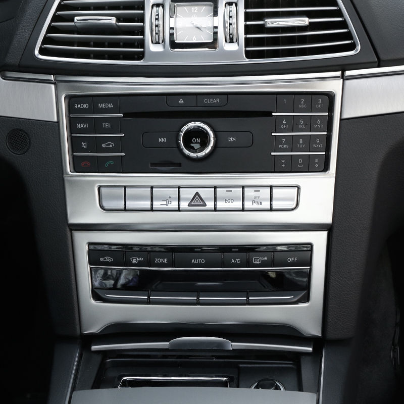 Passend für Mercedes E Coupe Radio Blenden Abdeckung Rahmen Silber