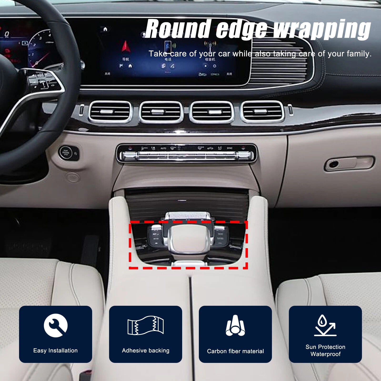 Passend für Benz Gle450 Gls 2020-2025 Mittelkonsole Blende