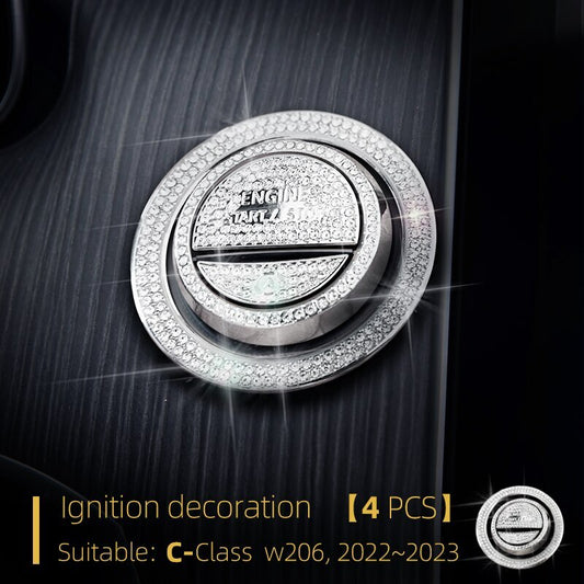 Passend für Mercedes C Class W206 Start Stop Blenden Abdeckungen Rahmen Strass