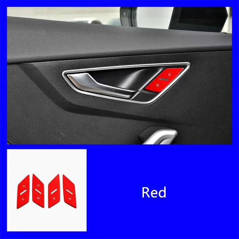 Passend für Audi Q2 2017-20 Türtasten Blende Abdeckung Rahmen Rot