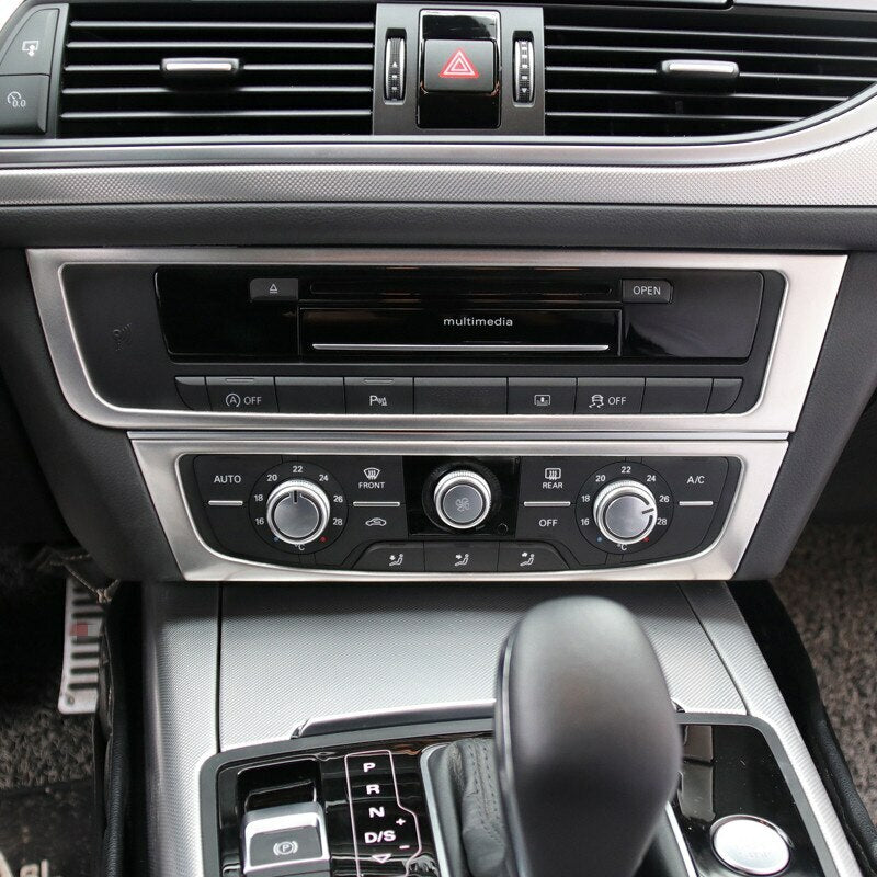 Passend für Audi A6 C7 A7 2012-2018 Radio Rahmen Blenden Edelstahl Zierrahmen