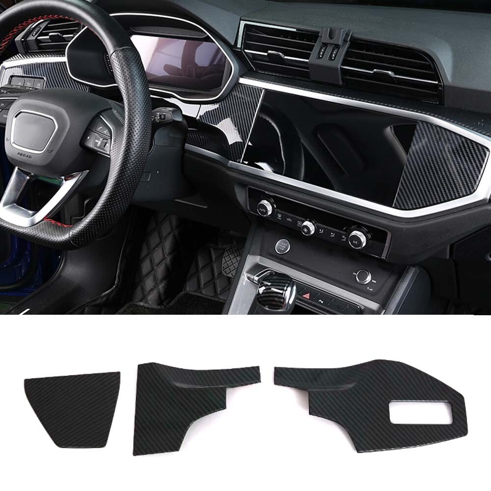 Passend für Audi Q3 Display Konsole Carbon Blende Schutz Veredelung Rahmen