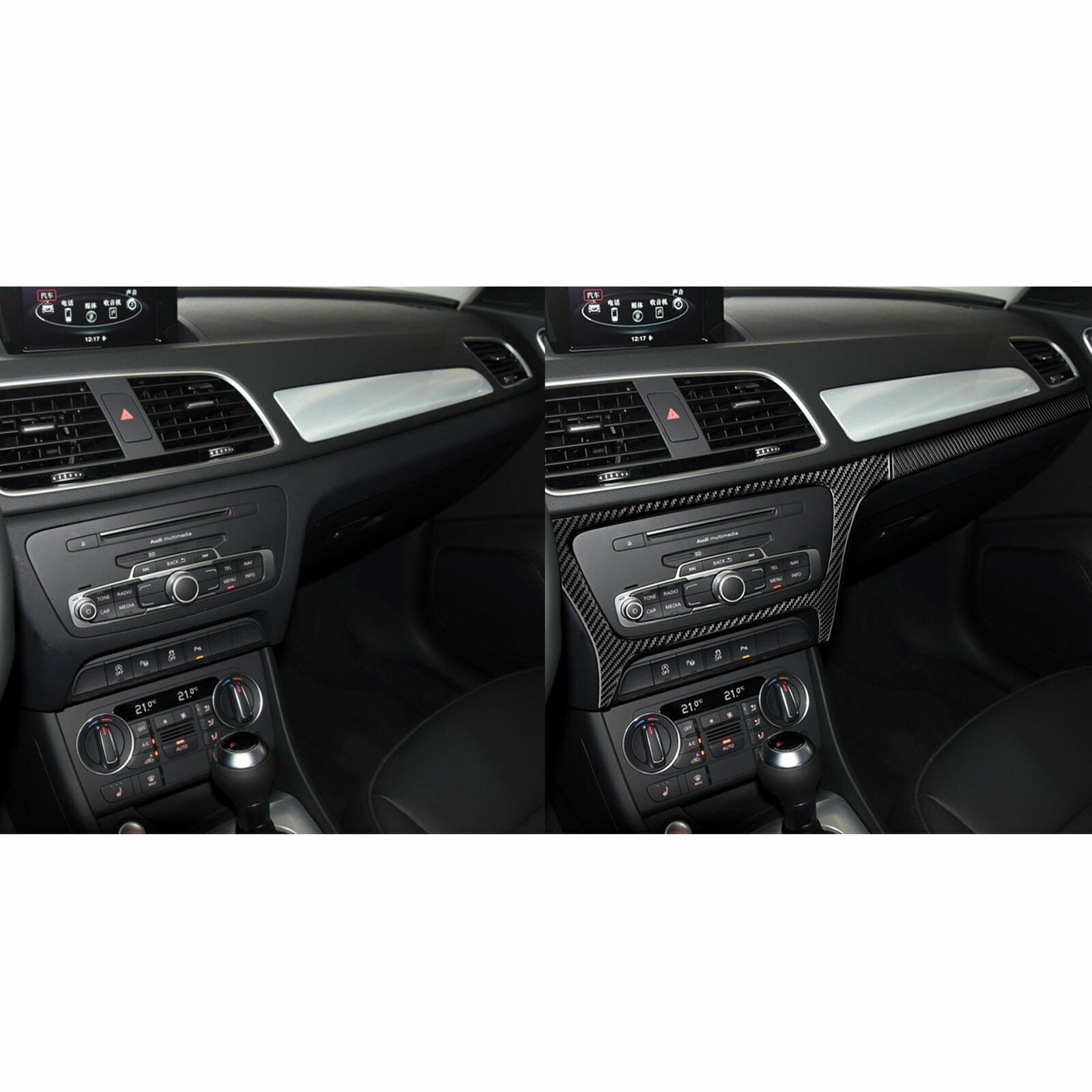 Passend für Audi Q3 2013-2018 Radio Blenden Rahmen Zierblenden Abdeckung