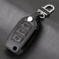 Passend für Leder Schlüsseletui Hülle Cover für VW Golf 4 5 6 Passat Touran Polo Schwarz