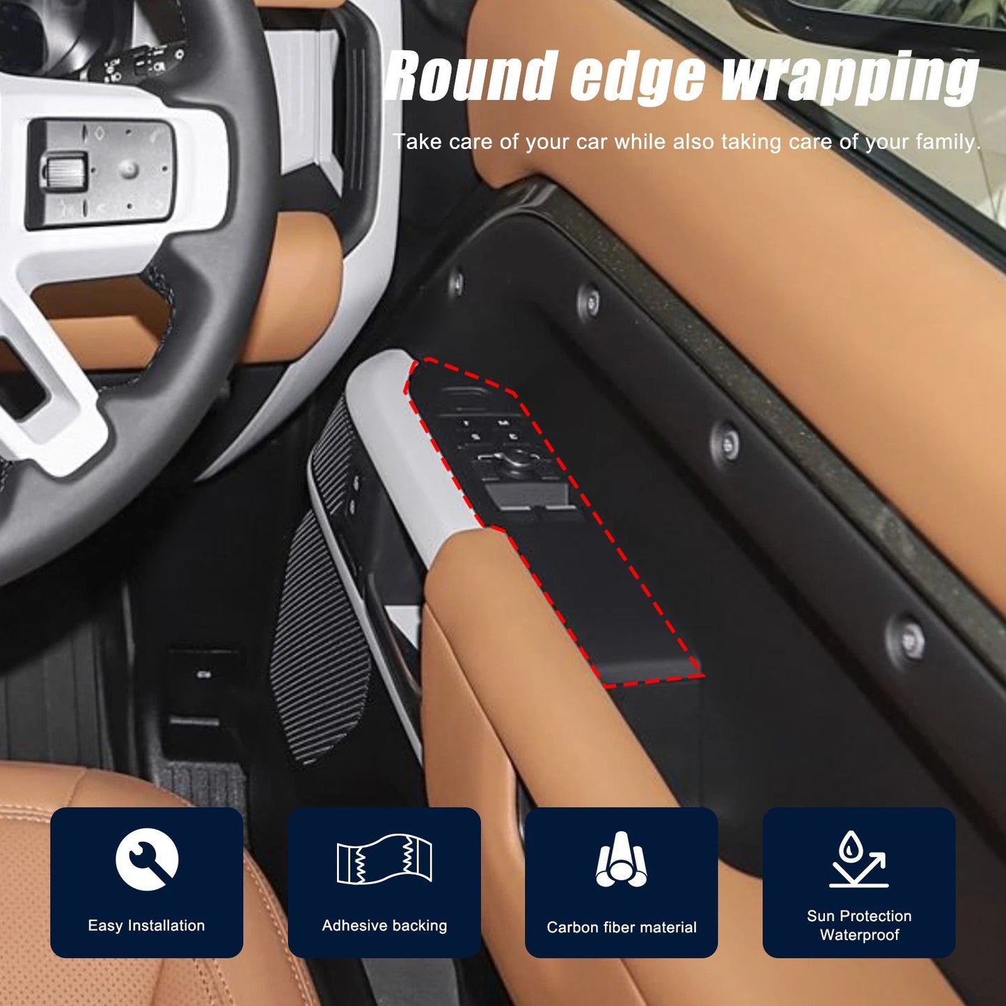 Passend für Land Rover Defender 110 2020-2023 Fensterheber Blende