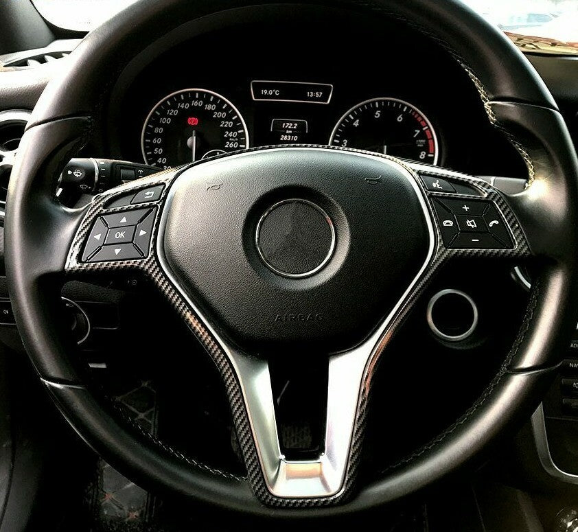 Passend für Mercedes Benz C Klasse W204 E Klasse W212 Lenkradblende Carbon Rahmen