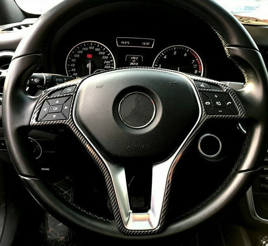 Passend für Mercedes Benz C Klasse W204 E Klasse W212 Lenkradblende Carbon Rahmen