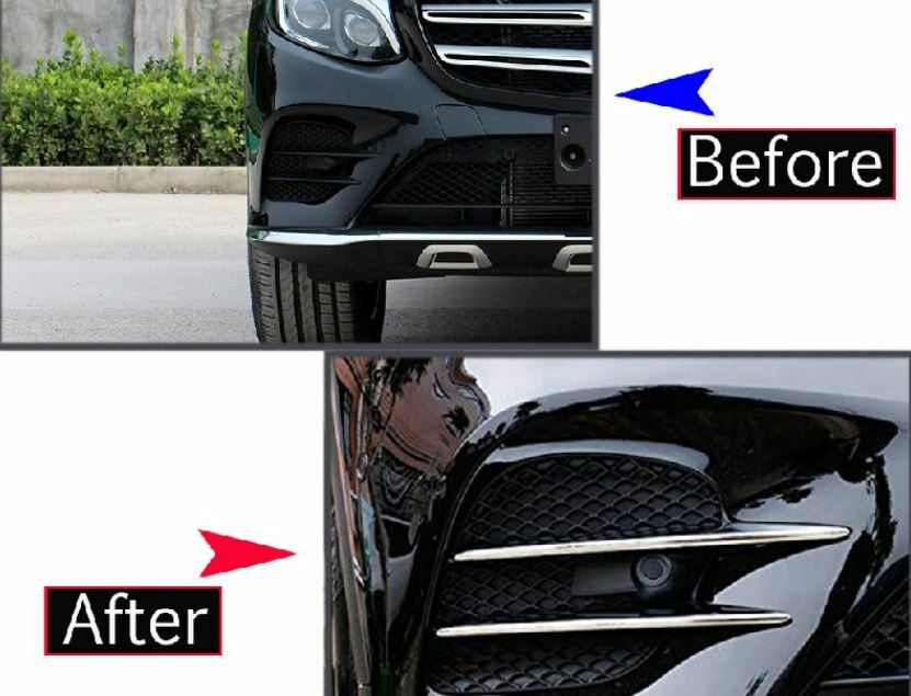 Passend für Mercedes GLC X253 SUV Blenden Kühlergrill Chrom Finnen für Stoßstange