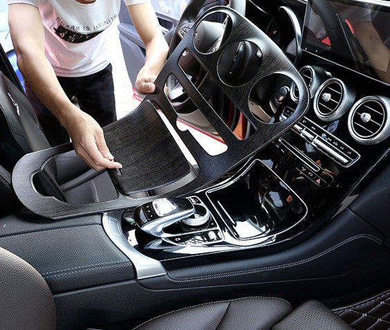 Passend für Mittelkonsole Schalttafel Passend Für Mercedes Benz C Klasse W205 GLC Holz Optik