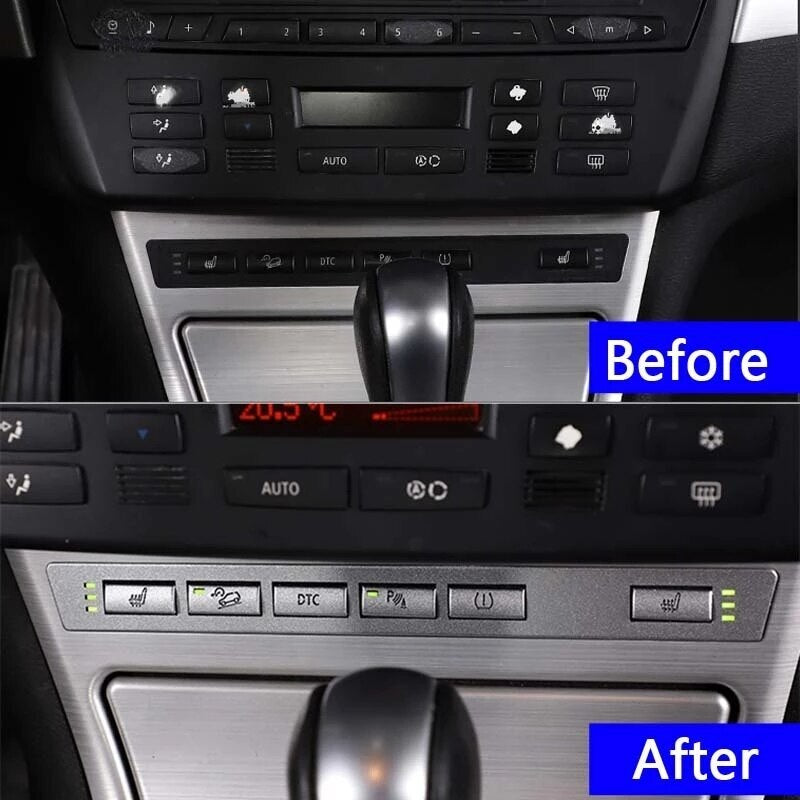 Passend für BMW X3 E83 2006-10 Tasten Blenden Abdeckungen Rahmen Silber