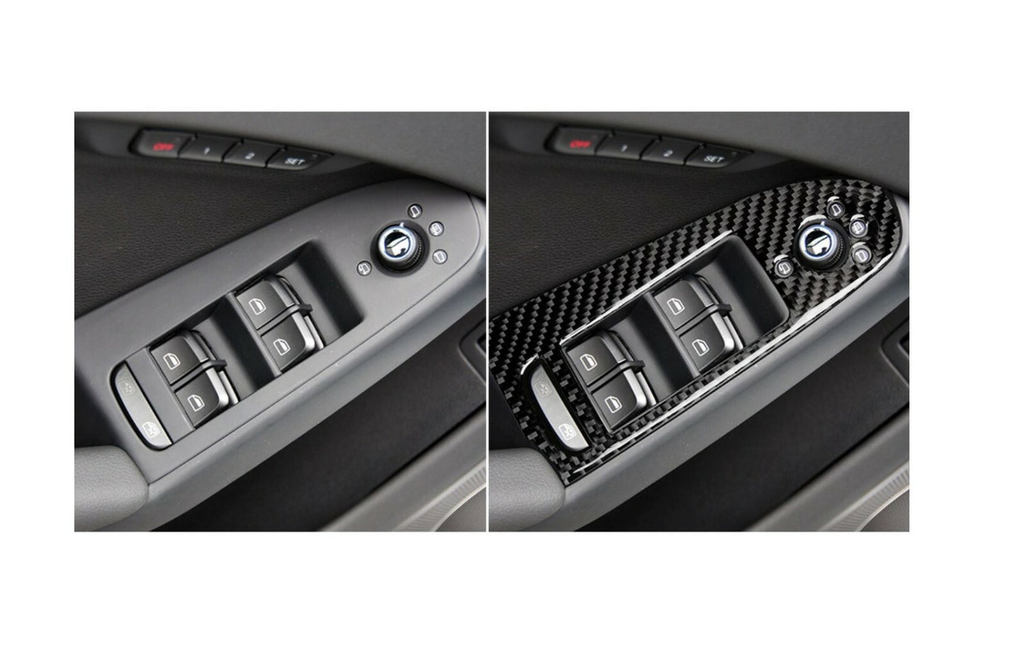 Passend für Audi A4 B8 A5 Q5 Fensterheber Rahmen Blenden Carbon Zierrahmen