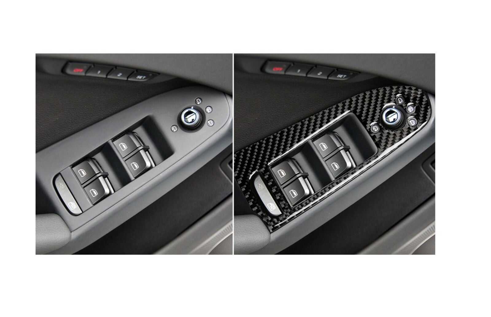 Passend für Audi A4 B8 A5 Q5 Fensterheber Rahmen Blenden Carbon Zierrahmen
