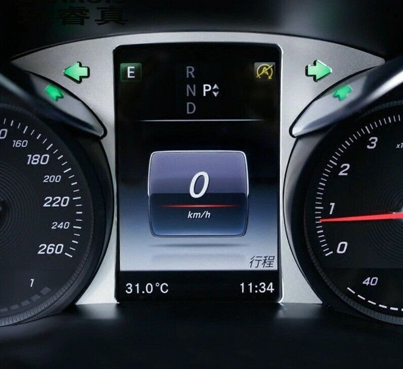 Passend für Passt für Mercedes Benz C Klasse W205 GLC Tacho Blende Edelstahl Cockpit Rahmen