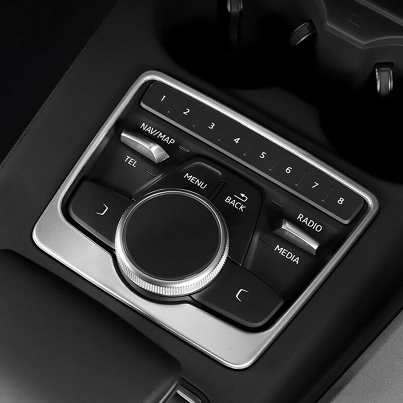 Passend für Audi A4 B9 Multimedia Rahmen Blende aus Edelstahl Zierrahmen