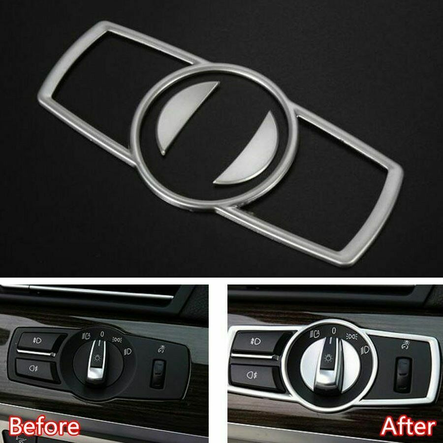 Passend für BMW 5 Series F10 2011-2014 Lichtschalter Rahmen Blende Silber