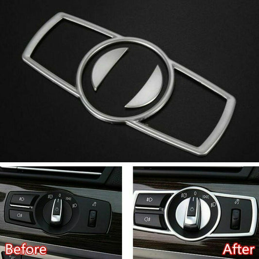 Passend für BMW 5 Series F10 2011-2014 Lichtschalter Rahmen Blende Silber