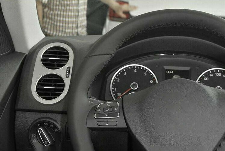 Passend für VW Tiguan 2010-2016 Lüftung Blenden Rahmen Zierblenden Silber