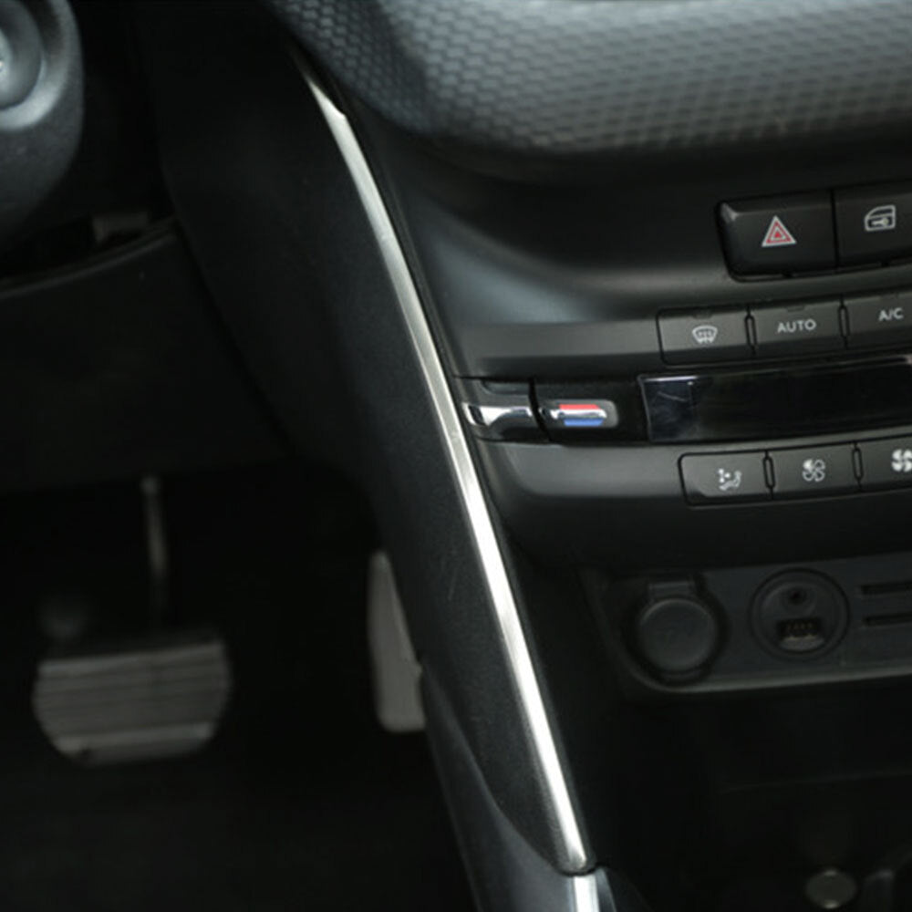 Passend für Peugeot 2008 Mittelkonsole Blenden Abdeckung Rahmen Silber